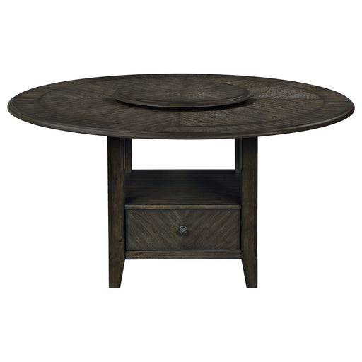 Twyla Round Dining Table with Removable Lazy Susan Dark Cocoa image