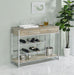 Melrose 2-shelf Wine Cabinet with 2 Drawers Gray Washed Oak and Chrome image