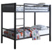 Meyers Twin Over Twin Metal Bunk Bed Black and Gunmetal image