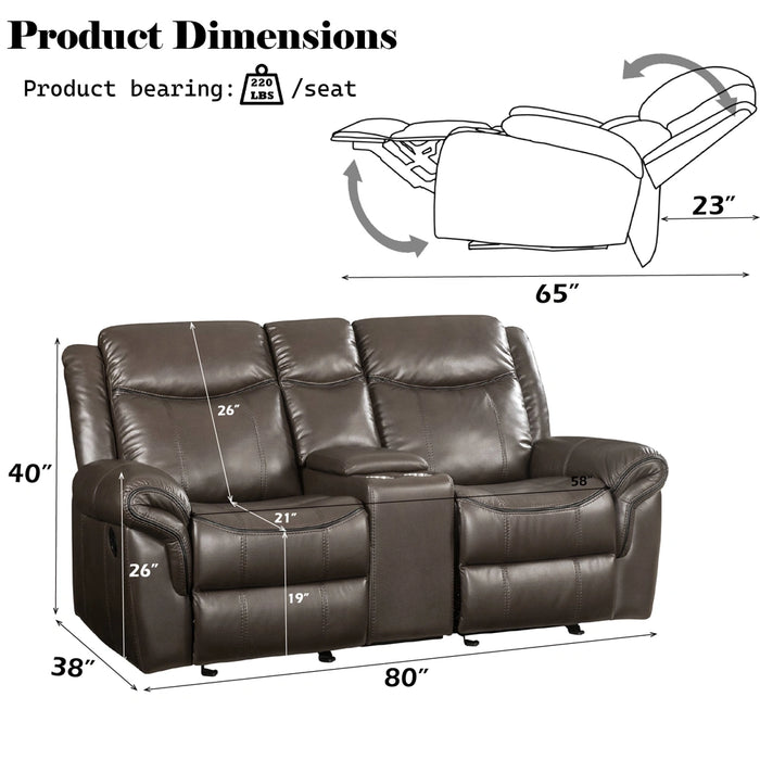 Motion Loveseat w/USB Port & Console