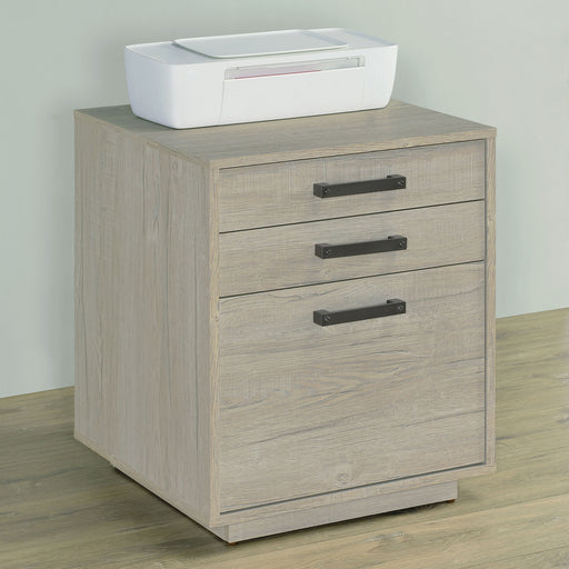 Loomis 3-drawer Square File Cabinet Whitewashed Grey image