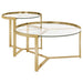 Delia 2-piece Round Nesting Table Clear and Gold image
