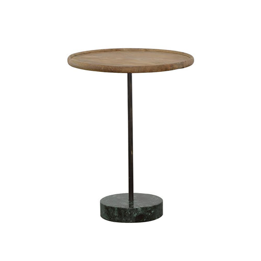 Ginevra Round Marble Base Accent Table Natural and Green image