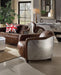 Brancaster Retro Brown Top Grain Leather & Aluminum Chair image