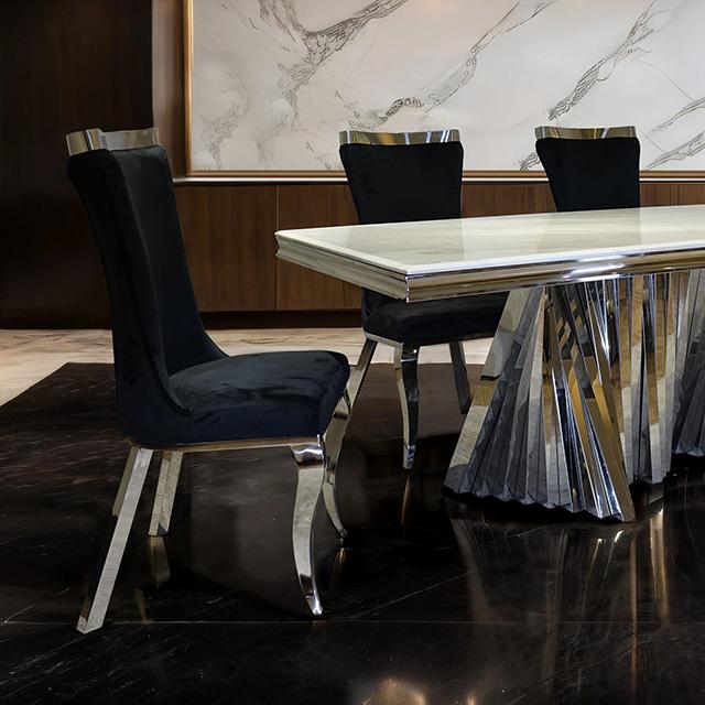 Basilicata 7 Pc Dining Set Gold & Silver