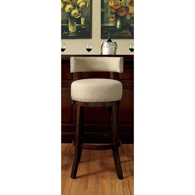 LYNSEY Dark Oak/Beige 24" Bar Stool