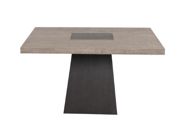 Broager 5 Pc Dining Table Set (White Caster Chairs) Walnut
