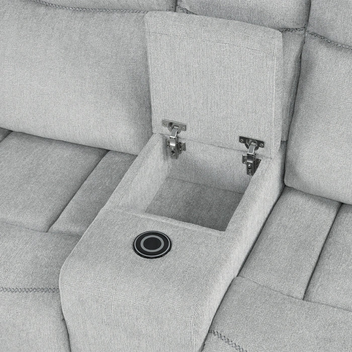 Motion Loveseat w/Console & Storage Arm