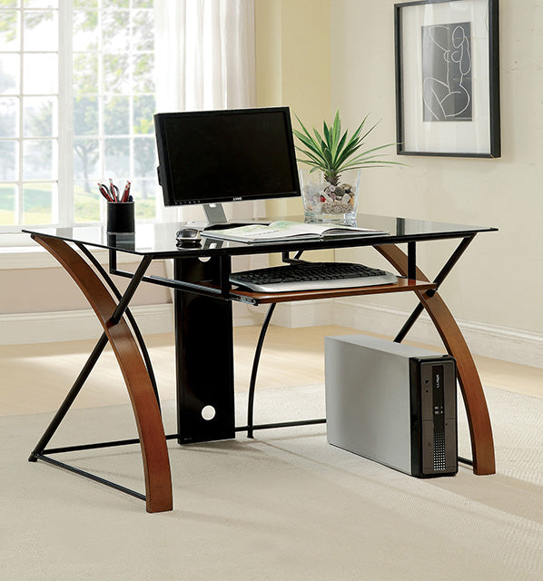 Baden Oak/Black Accent Desk image