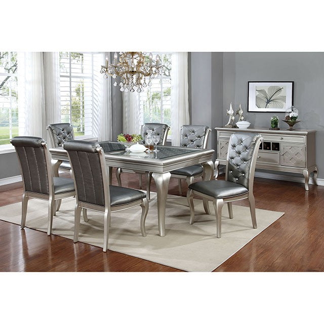 Amina Champagne 66" Dining Table