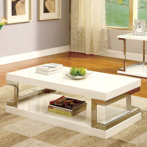 MEDA White/Chrome Coffee Table, White image