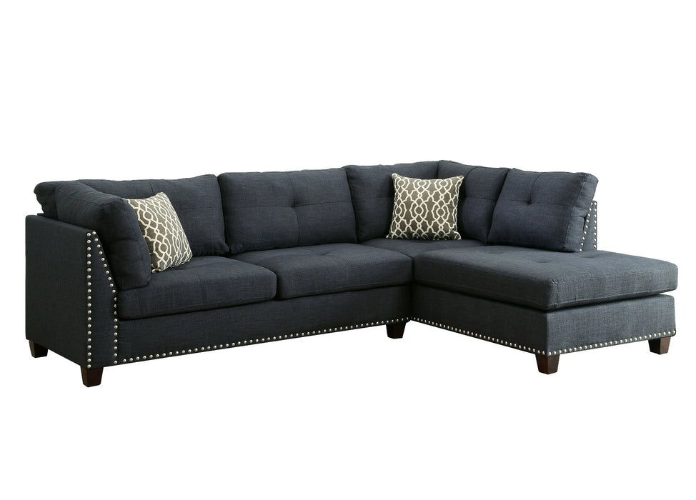 Sectional Sofa & Ottoman w/2 Pillows