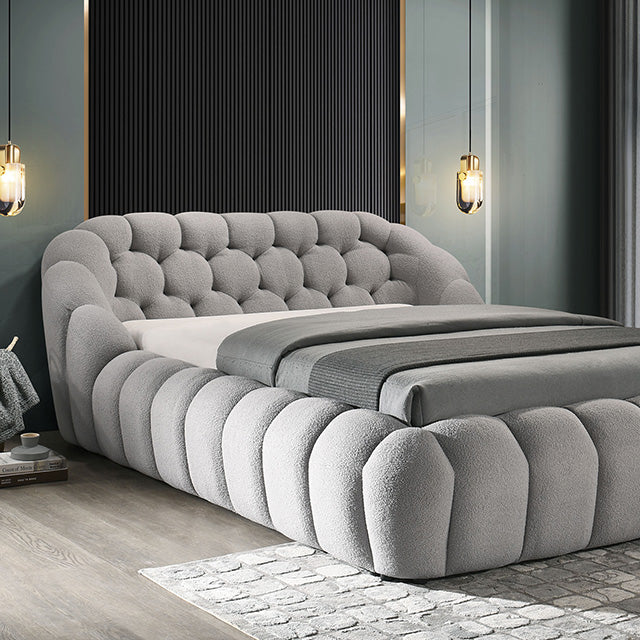 Newquay E.King & Queen Bed White, Grey, & Black